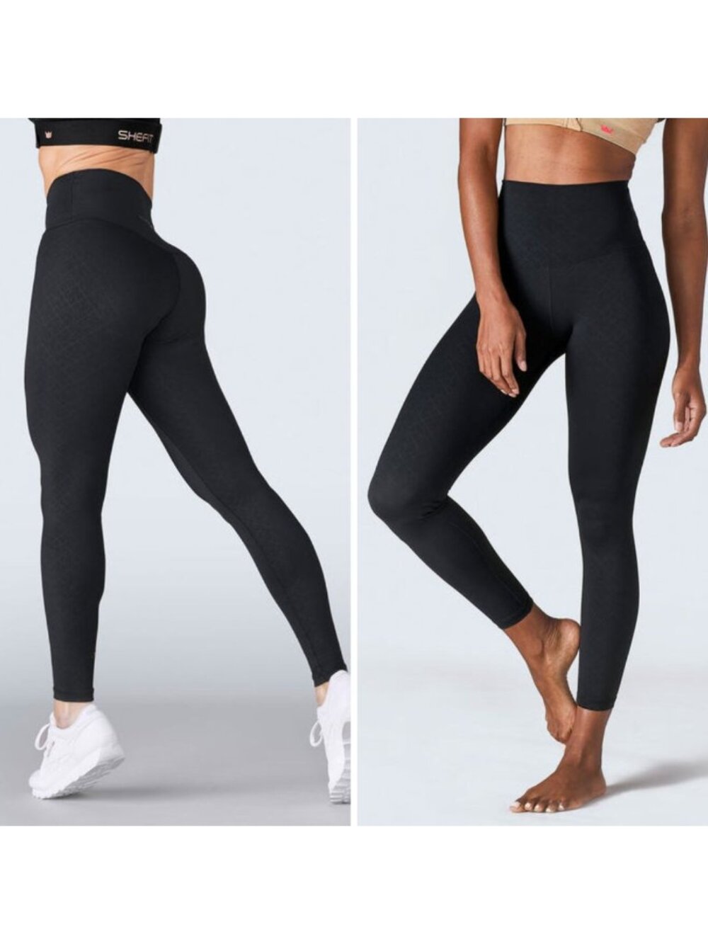SHEFIT Boss Leggings Black 6Luxe NWT High Waist Compression Workout Womens 26 28